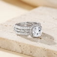 thumbnail image 4 of SFTING Engagement Rings for Woman 5A CZ Halo Wedding Rings for Women Silver 18K White Plated Size 7, 4 of 8