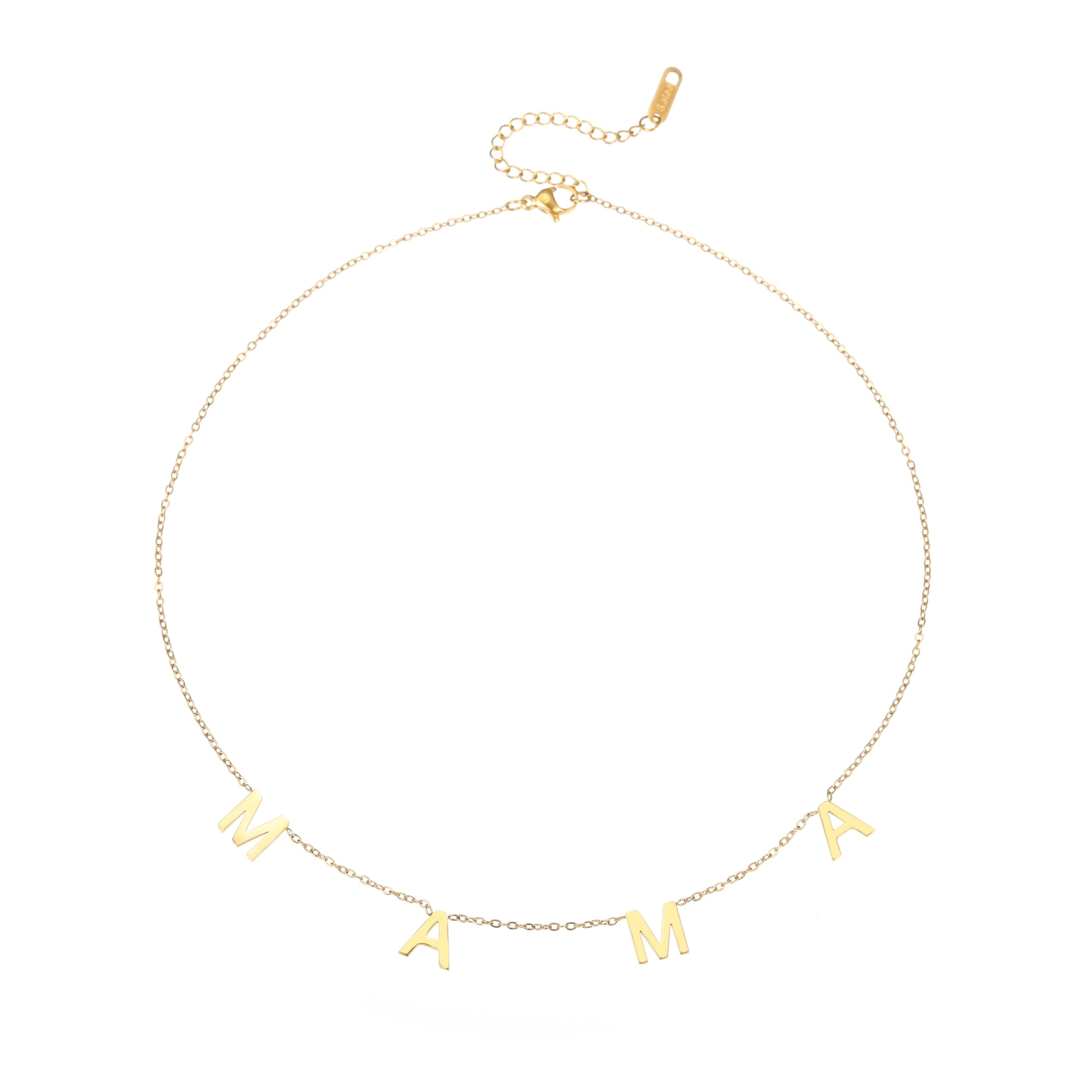 mama❤︎ Kyazeo 18K Gold Plated Letter Mama Pendant Necklaces