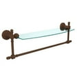 thumbnail image 2 of Retro Wave Collection Glass Vanity Shelf  with Integrated Towel Bar - Matte White / 18 Inch, 2 of 7