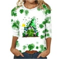 thumbnail image 2 of xixinqiwan Shamrocks Shirt for Women 3/4 Sleeves,Women Lucky Irish Shamrock Paddy's Day Clothes Women's Leprechaun Costume Clover T-Shirts, 2 of 6