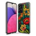 thumbnail image 3 of MUNDAZE Samsung Galaxy A20 Shockproof Clear Hybrid Protective Phone Case Colorful Red Orange Folk Style Floral Spring Flowers Cover, 3 of 5