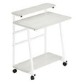 thumbnail image 3 of Space-Saving Rolling Desk with Shelves - 80x50cm Compact Computer Desk for Small Spaces, 3-Tier Mobile Workstation for Home Office & Student Study, 3 of 12