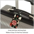 thumbnail image 3 of Square 2Pack PU Leather Roses and Skull Cruise Luggage Tag with Privacy Cover and Name ID Tag for Travel Handbags Backpacks Luggage Tags, 3 of 6