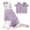 Purple, variant on Amztom Cat Recovery Suit, Post-Surgery Cotton Onesie for Spay Neuter, Breathable Anti-Lick with Back Velcro, Purple, L