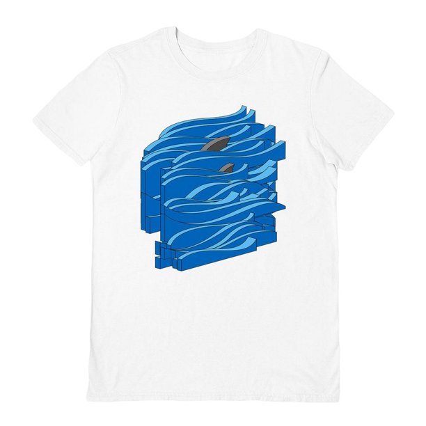 Bulo - Camiseta Aletas en 3D para Adultos Unisex (Blanco)