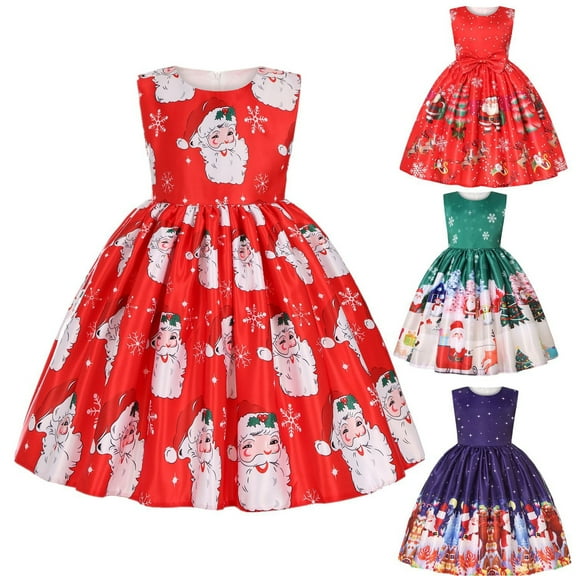 Girls Christmas Dresses Fancy Halloween Christmas Festival Party Dress 2-9Y
