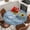 Blue, variant on Sunflowers Round Tablecloth, Fitted Table Cover with Elastic for 45"-54" Round Tables, Vintage Bee You Are My Sunshine Beige Table Cloth Outdoor Indoor Dinning Party Waterproof Tablecloths