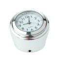 thumbnail image 2 of Reloj de montaje en manillar con dial de motocicleta impermeable Universal para motocicleta, ajuste de 7/8 pulgadas para Cruiser Chopper Blanco + plata Sharpla reloj del manillar de la motocicleta, 2 of 8