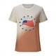 thumbnail image 3 of Camisetas Casuales de las Mujeres Que Cambian de Color Día de la Independencia Imprimir Cuello de la Tripulación, Novedad Gráfico Tops de las Mujeres Casuales, 3 of 6