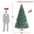 thumbnail image 2 of Gymax 9 FT Artificial Snow Flocked Christmas Tree Hinged Xmas Tree w/ Pine Cones, 2 of 10