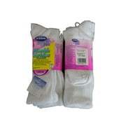 Dr. Scholl's For Her Health Strides White Crew Socks 4 Pairs Womens Size 4-10