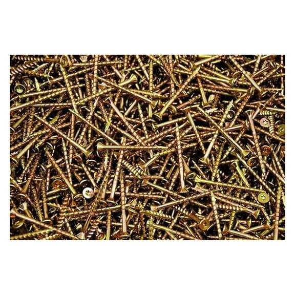 Torx T20 Wood Screws - 500 Pack - #8 x 2 Inch - Flat Head - Yellow Zinc Coated - Type 17 Tip - Outdoor Woodworking Screws