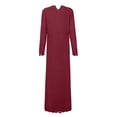 thumbnail image 5 of OSOLU Dresses Solid Color Fashion Women O-Neck Long Sleeve Pullover Lace Loose Large Size Dress Relaxed Fit Sundress Wedding Guest Dress, 5 of 5