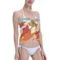 thumbnail image 4 of Disketp Fall Maple Leaves Women Swimsuit Cover Up Short Chiffon Summer Beach Sarong Bikini Wrap Skirt Bathing Suit, 4 of 7