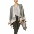 thumbnail image 3 of Women's Shawl Wrap Poncho Ruana Cape Cardigan Sweater Open Front for Spring Fall Winter (PC02-3), 3 of 13