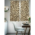 thumbnail image 4 of Leopard Sheer Curtains 72 Inch Length 2 Panels Set for Living Room/Bedroom, Rustic Brown Animals Art Modern Semi Curtain Sheers Drapes Rod Pocket Curtains Window Treatment Set 52''x72''x2, 4 of 7