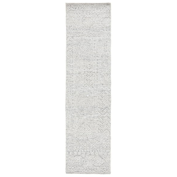 SAFAVIEH Ebony Adeline Modern Runner Rug, Grey/Ivory, 2'3" x 9'