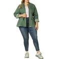 thumbnail image 2 of Agnes Orinda Women's Plus Size Stand Collar Zipper Denim Jacket, 2 of 6