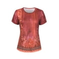 thumbnail image 3 of DYMADE Women Classic O-Neck Short Sleeve Floral Print Hollow Out T-Shirt, 3 of 7