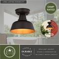 thumbnail image 6 of Cody Oil Rubbed Bronze and Light Gold Farmhouse Outdoor Flush Mount Ceiling Light, 6 of 11