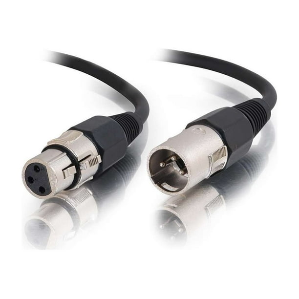 C2G Audio Pro- 6ft Pro-Audio XLR Male to XLR Female Cable - Câble Audio - XLR3 Mâle vers XLR3 Femelle - 6 Pi - Noir