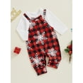 thumbnail image 3 of Suealasg Baby Boy Girl Christmas Clothes My First Christmas Outfits Sets Long Sleeve Plaid Snowflake Print Jumpsuit, 3 of 8