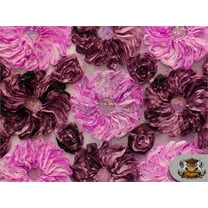 Mesh Sequin 2 Tone Flower Power Fabric FUCHSIA PURPLE / 55" Wide / Sold by the yard