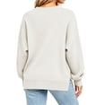 thumbnail image 2 of Vrorvz Womens Sweatshirt Crew Neck Long Sleeve Tops Solid Color Loose Casual Sweatshirts Pullover Top, 2 of 5