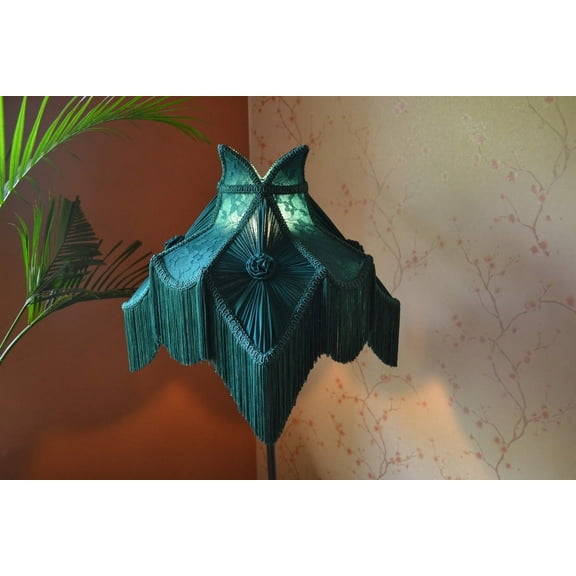 BespokeByNikita Gathering Victorian Green Lotus Table Lampshade