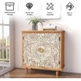thumbnail image 5 of Farmhouse Storage Sideboard - Decorative Entryway Cabinet with Floral Motif Carved Doors, Accent Cabinet for Living Room, Dining Room, Bathroom, 5 of 9