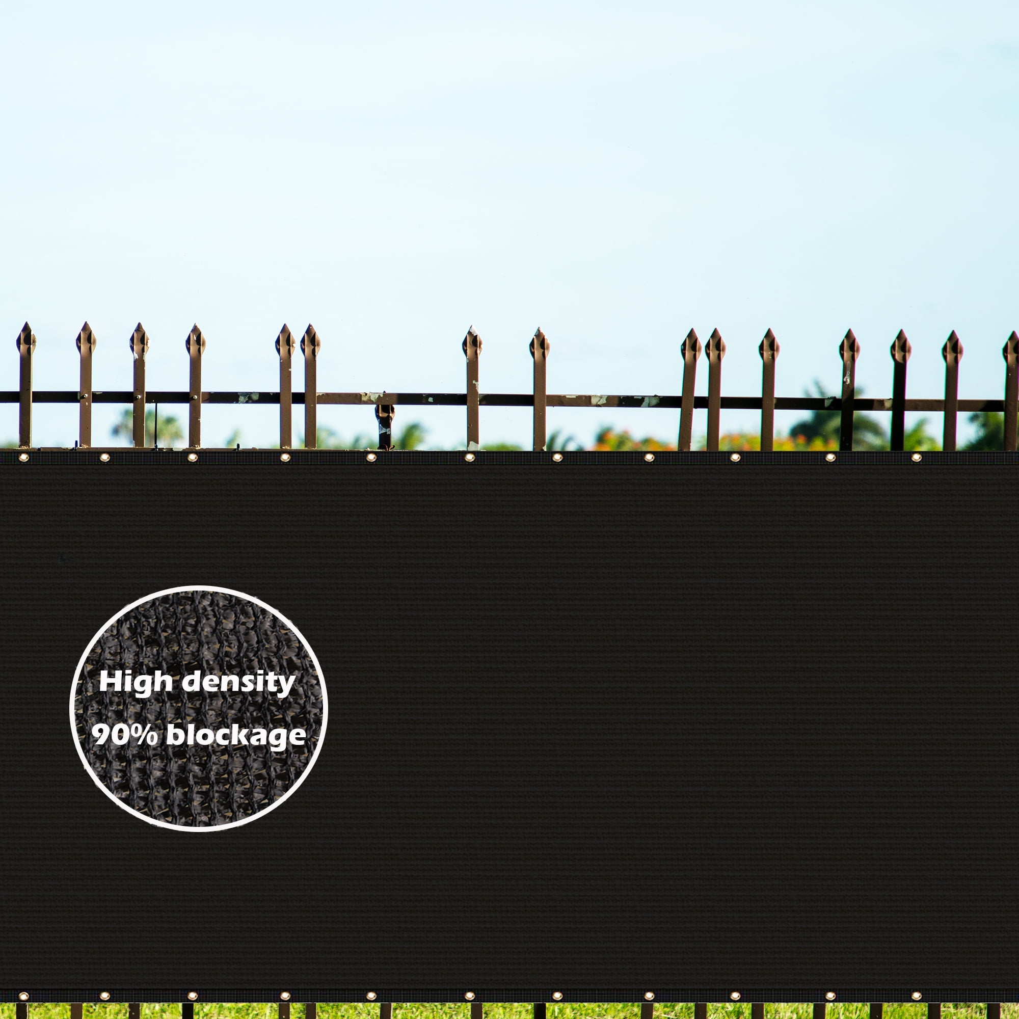 Bibana 6ft x 50ft Privacy Fence Screen Windscreen Shade Cloth for Garden and Balcony - Black
