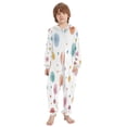 thumbnail image 2 of Soft Big Kids Onesie Pajamas Cozy Loose-Fit Jumpsuits for kids with Pockets for Christmas Lounge & Play Small Watercolor Splashes and Dots, 2 of 8