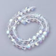 thumbnail image 2 of Synthetic Moonstone Beads Strands Holographic Beads Round Frosted Clear 6mm Hole: 1mm about 64pcs/strand 15.3 inch(39cm), 2 of 3