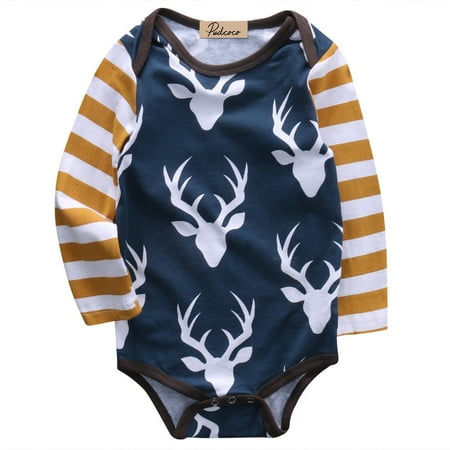 

Newborn Baby Boys Girl Top Romper Pants Hat Bodysuit Sunsuit Outfits Set Clothes