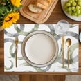 thumbnail image 4 of Sage Green Grey Placemats Set of 4, Geometric Circle Modern Abstract Simple Art Placemats for Dining Table, Place Mats for Kitchen Tabletop, Waterproof Wipeable Dining Table Mats Set, 4 of 9