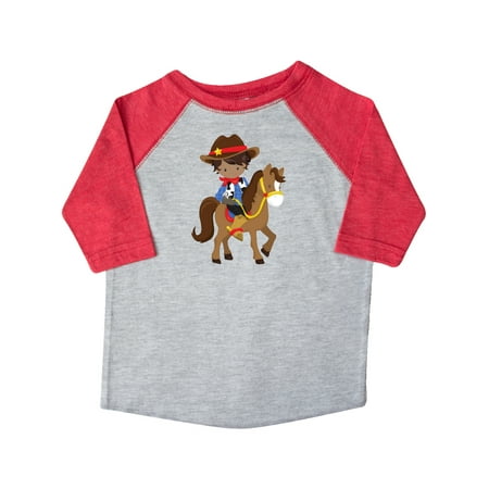 

Inktastic African American Boy Little Cowboy Brown Horse Gift Toddler Boy Girl T-Shirt
