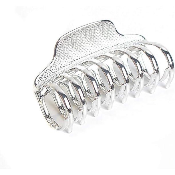 Pinza para el cabello de aleación Retro para niñas (plata brillante), pinza para el cabello Punk grande, pinza para el cabello para mujeres con garra, accesorios de baño para el cabello grueso