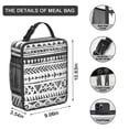 thumbnail image 2 of Vintage Tribal Style Lunch Tote, Reusable Waterproof Insulated Meal Bag with Multi-Pockets & Thermal Layers, Bohemian Aesthetic Soft Cooler for Office & Outdoors, 2 of 5