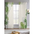 thumbnail image 2 of Tropical Palm Leaves Sheer Curtains 84 Inch Length 2 Panels Set for Living Room/Bedroom, Summer Green Botanical Leaf Plants Kitchen Curtains Grommet Semi-Sheer Curtains Window Treatments 42"x84"x2, 2 of 7