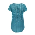 thumbnail image 5 of Womens Tops 2026 Summer Dressy Casual Floral Printed Short Sleeve Button Down Ruffle Pleated Shirts Loose Fit Cute Work Outfits Blouses, 5 of 5