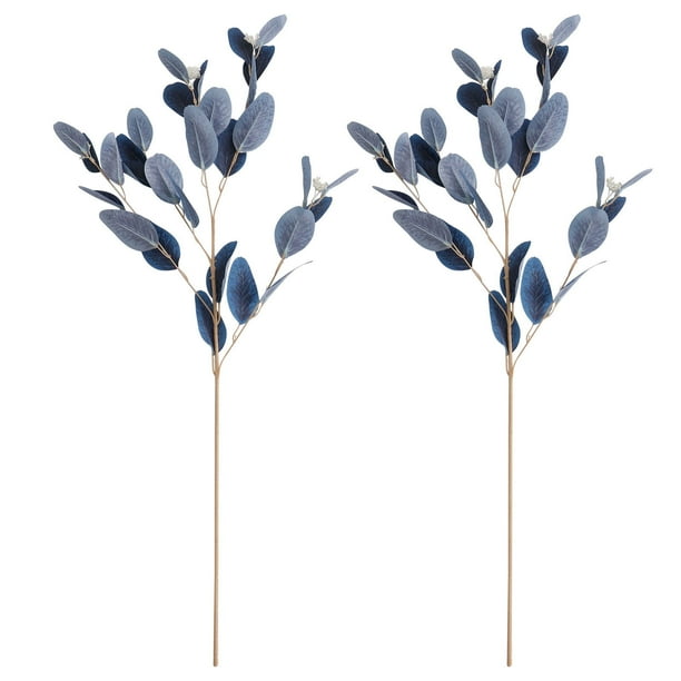 2 piezas de hojas de eucalipto de imitación para decoración, ramo falso