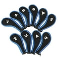 thumbnail image 1 of Almencla Ensemble de 10 Pcs Couvre-Tête de Fer de Golf Coloré Protecteur Adhésif pour Tête de Club de Golf Bord Bleu et Noir, 1 of 8