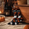 thumbnail image 6 of Halloween Socks, Spooky Crew Socks, Pumpkin Socks, Fall Themed Socks, Cute Halloween Gifts, Autumn Novelty Socks, Unisex Holiday Socks, Orange Black Patterned Socks, 6 of 7