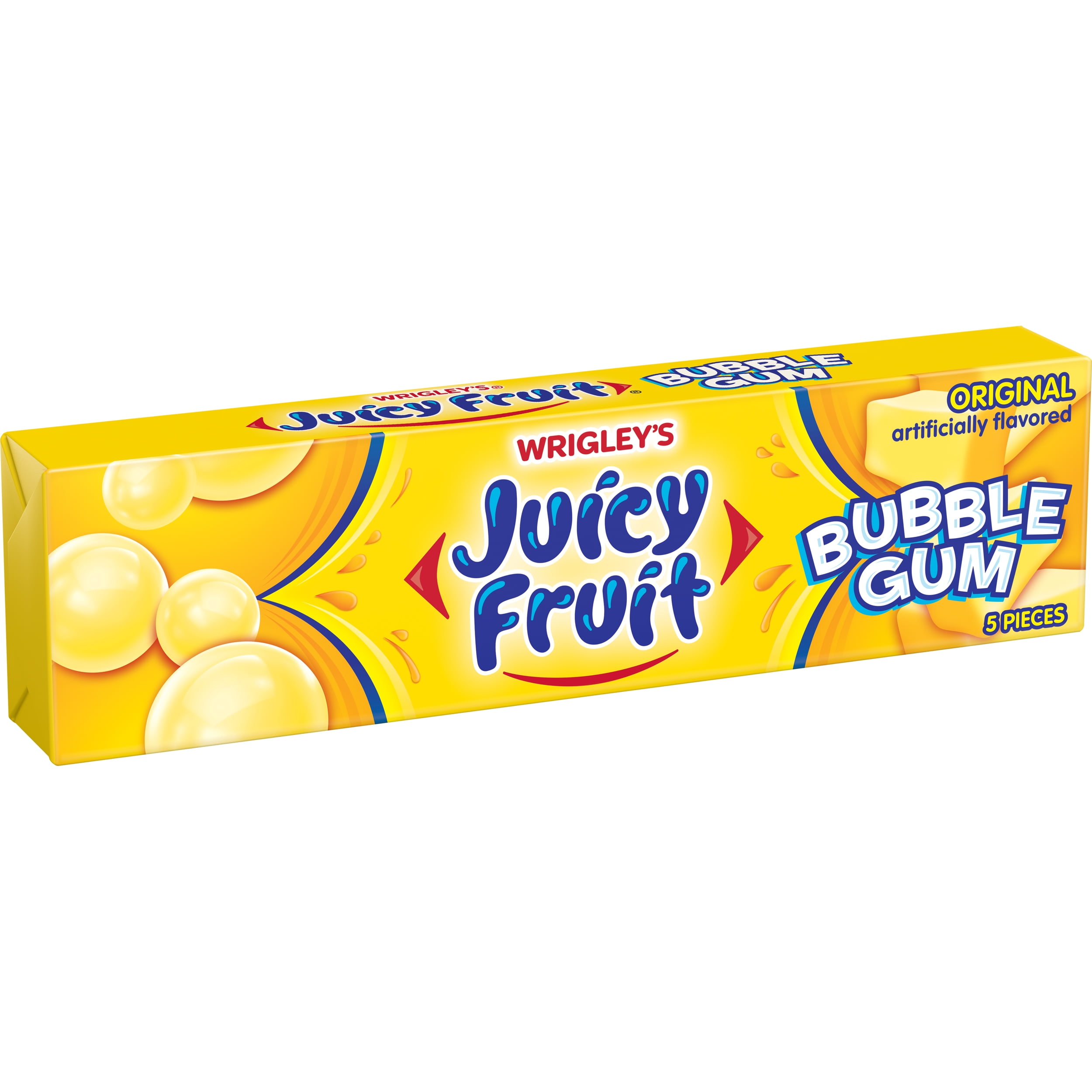 Juicy Fruit Original Bubble Chewing Gum 5 Piece Single Pack