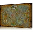 thumbnail image 1 of Retro World Map of Warcraft Wall Art Decor Vintage HD Azeroth Game Map Posters Art Stretched and Framed Ready to Hang for Boy for Game Room Decor (12''''H x 18''''W), 1 of 4