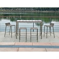 thumbnail image 2 of Stone Indoor/Outdoor Bar Table, Recycling teak wood and brushed stainless steel Base, 2 of 3