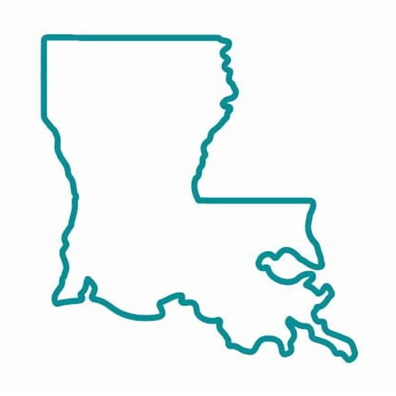 State Map Outline Louisiana Vinyl Decal Sticker UV & Waterproof Bumper Window Laptop Automotive Water Bottle Gift accessories – TEAL 4.6"