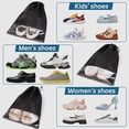 thumbnail image 5 of Bolsa de zapatos para viajes, 15 bolsas de zapatos no tejidas con ventanas transparentes, bolsas de zapatos con cordón para hombres y mujeres, 5 of 5