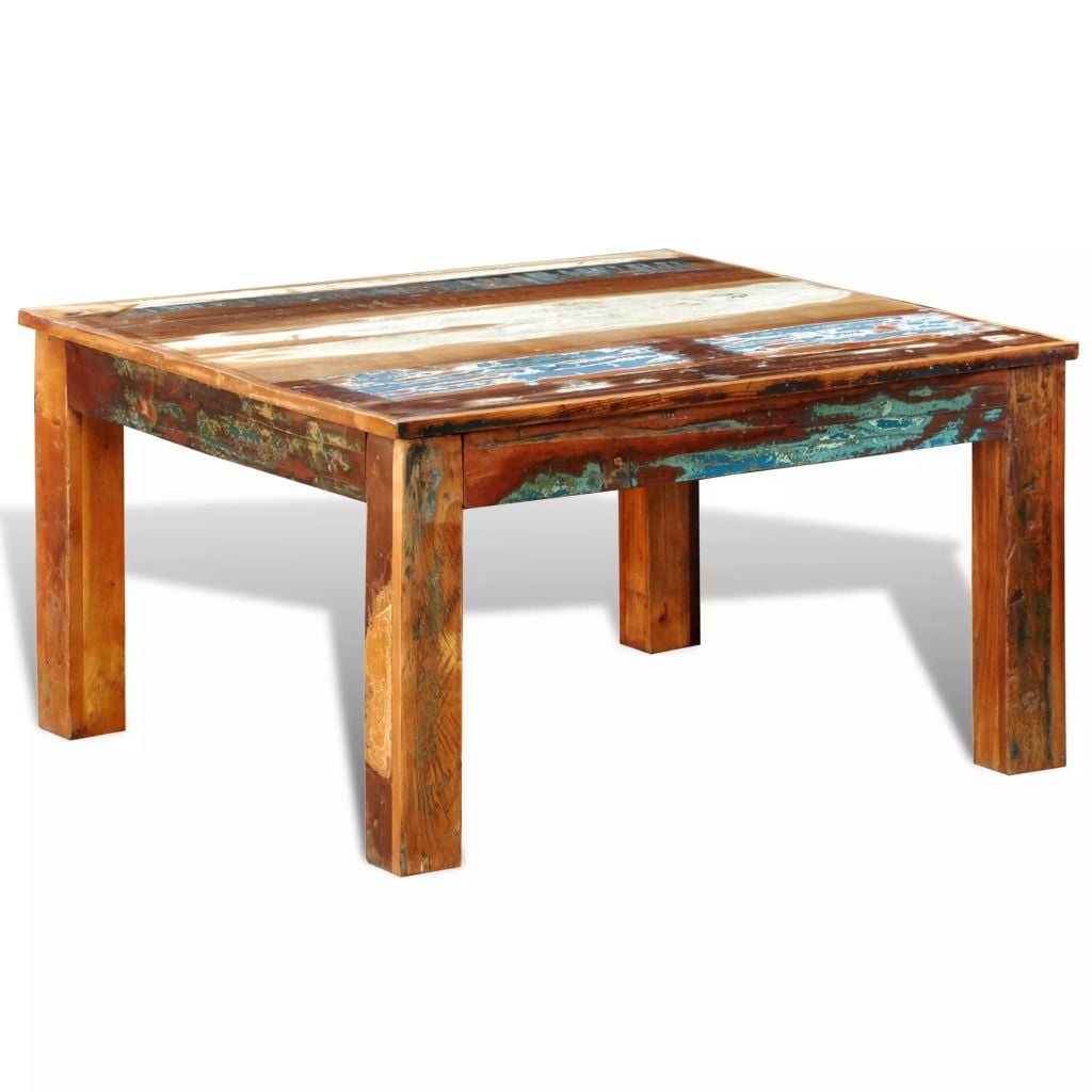 Coffee Table, Home Decor Side Table, Square Reclaimed Vintage Furniture for Living Room