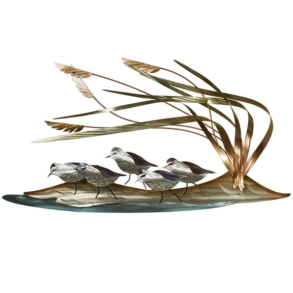 Beach Patrol Sandpiper Wall Sculpture Multi Metallic